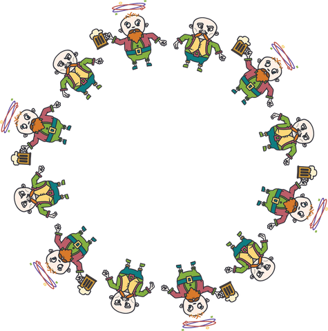 Transparent Circle of Leprechauns with Beers on Transparent Background - Download Free Stock Videos Pikwizard.com