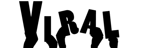 Hands holding viral text illustration with transparent background