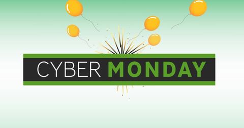 Colorful Cyber Monday Sale Promotion with Balloons