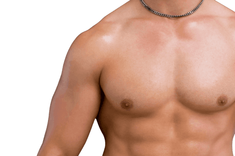Muscular Male Torso on Transparent Background for Fitness Concepts