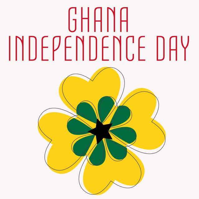 Ghana Independence Day Graphic with Stylized Flag Flower - Download Free Stock Templates Pikwizard.com