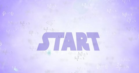 Bold start against math equations on purple background
