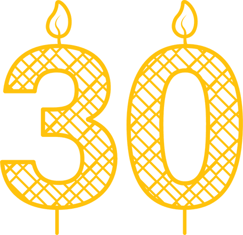 yellow number 30 birthday candles on transparent background - Download Free Stock Videos Pikwizard.com