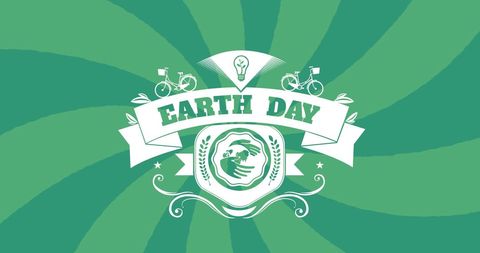 Earth Day Eco-Friendly Design on Swirling Green Background - Download Free Stock Images Pikwizard.com