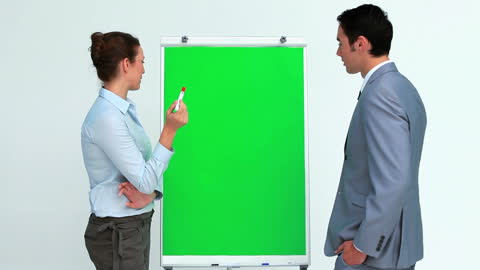 Business Conversation at Green Screen Presentation