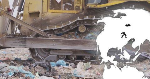Bulldozer in Landfill for Environmental Impact and Recycling Industry