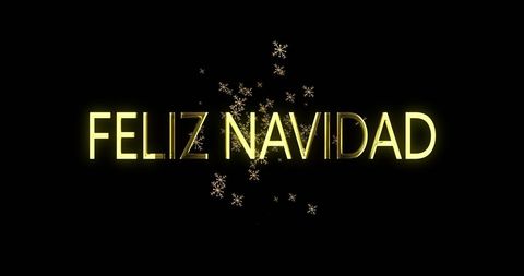 Feliz navidad text with snowflakes on black holiday background