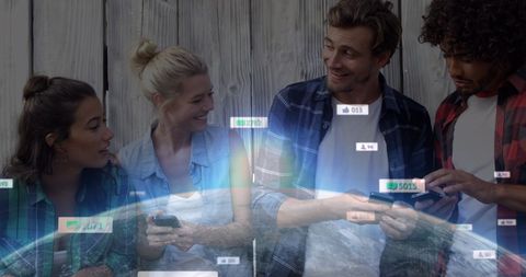 Young adults engaging with global social media platforms