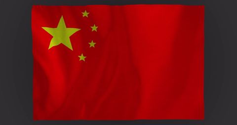 Waving Flag of China with Copy Space for Design