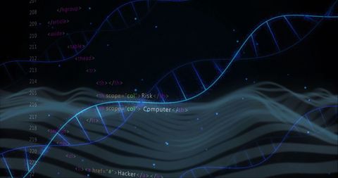 DNA Strands Merging with Digital Code in Futuristic Technology Concept - Download Free Stock Images Pikwizard.com