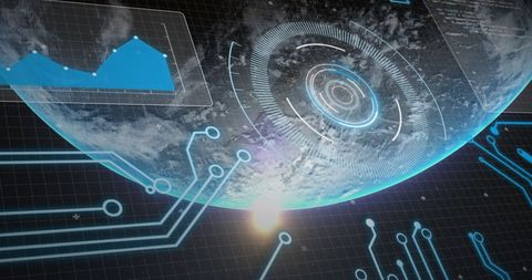 Futuristic Global Data Interface with Virtual Holograms - Download Free Stock Images Pikwizard.com