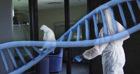 Health Workers Engaged in High-tech Sanitation through DNA Helix