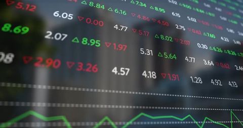 Digital Stock Market Trading Chart with Ascending Graphics