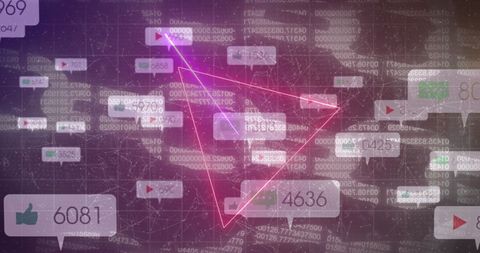 Digital Interface with Data Sharing and Media Icons - Download Free Stock Images Pikwizard.com
