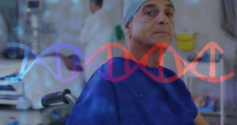 Surgeon Contemplating Genetic Innovation in Medical Technology