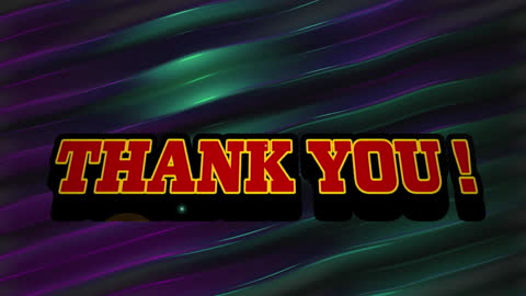 Vibrant Thank You Animation on Abstract Background