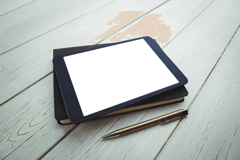 transparent tablet with pen on wooden desk surface - Download Free Stock Videos Pikwizard.com
