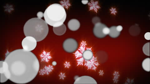 Festive Holiday Animation with Falling Snowflakes and Lights