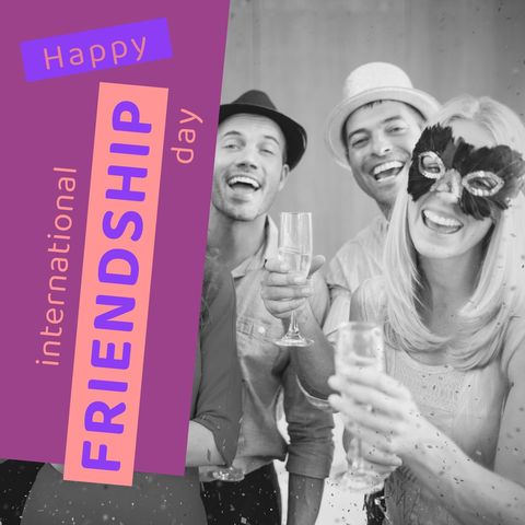 celebrating friendship day with cheers and laughter - Download Free Stock Templates Pikwizard.com