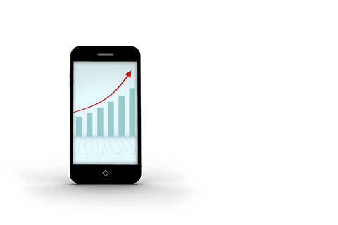 Transparent Smartphone with Upward Growth Chart - Download Free Stock Videos Pikwizard.com