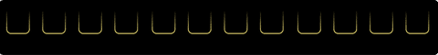 Golden u-shaped metallic brackets on transparent canvas design