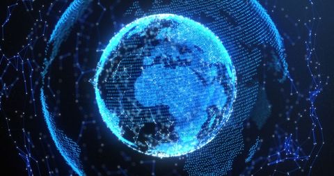 Digital Glowing Earth with Network Connectivity - Download Free Stock Images Pikwizard.com