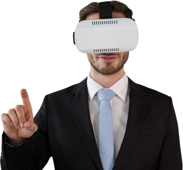 Transparent Businessman in Suit Precise Gesture Virtual Reality - Download Free Stock Videos Pikwizard.com