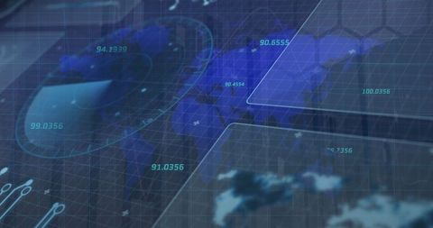 Futuristic Interface With World Map and Data Visualizations - Download Free Stock Images Pikwizard.com