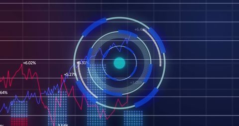 Dynamic Financial Data Processing with Futuristic Graphic Interface - Download Free Stock Images Pikwizard.com