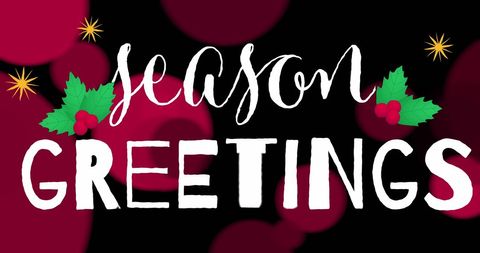 Festive Christmas Greetings Text on Red and Black Background