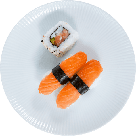 transparent sushi plate featuring nigiri and makizushi - Download Free Stock Videos Pikwizard.com