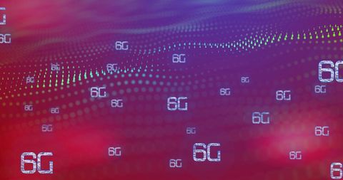 Abstract 6g technology digital wave background