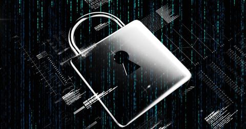 Digital Security Concept with Padlock and Data Codes - Download Free Stock Images Pikwizard.com