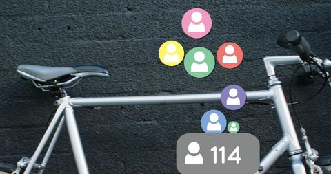 Bicycle Beside Person with Social Media Follower Notifications - Download Free Stock Images Pikwizard.com