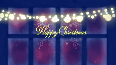 Festive Christmas Greeting with Fairy Lights Animation