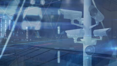 Digital Network with Security Surveillance montage