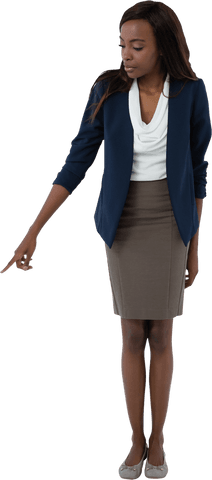 transparent businesswoman pointing downward standing confidently - Download Free Stock Videos Pikwizard.com