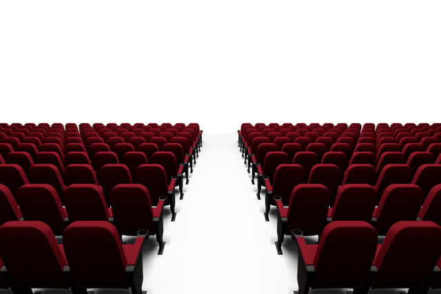 Empty red cinema seats with copy space on transparent background - Download Free Stock Videos Pikwizard.com