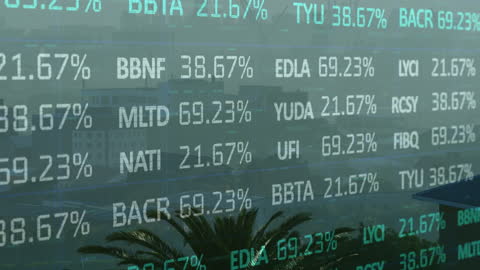 Futuristic Financial Display with Stock Market Analytics
