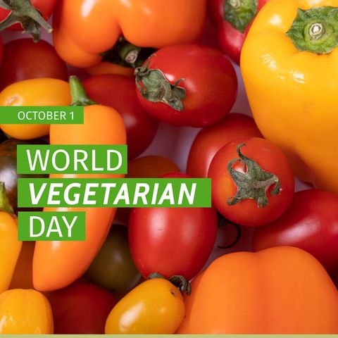 World vegetarian day celebrated with colorful vegetables