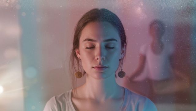 Mindful meditation in soft pastel ambience for tranquility and relaxation