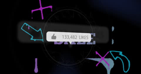 Digital Media Icons Animation with Abstract Graphics