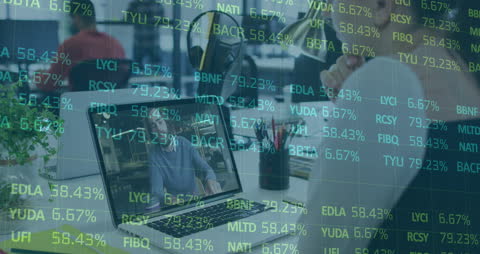 Virtual Team Meeting Amid Stock Market Trading Data