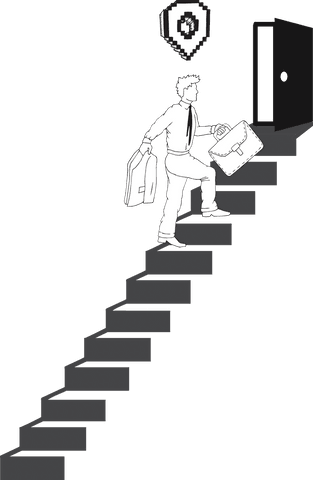 businessman climbing stairs reaching location pin on transparent - Download Free Stock Videos Pikwizard.com