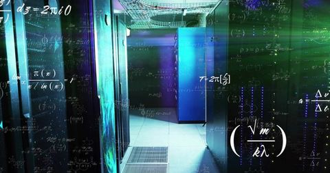 Advanced Data Center Corridor with Technology Formulas Overlay