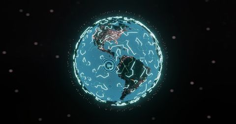 Futuristic Glowing Mesh Globe with Data Connections - Download Free Stock Images Pikwizard.com