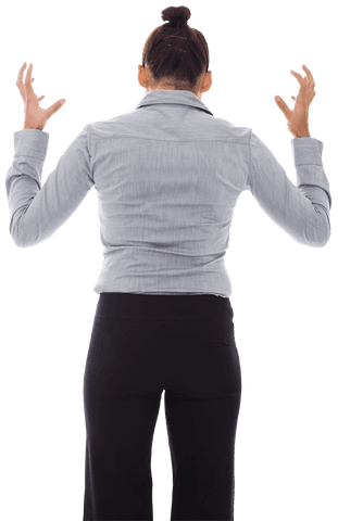 Frustrated Caucasian Businesswoman Rear View on Transparent Background - Download Free Stock Videos Pikwizard.com