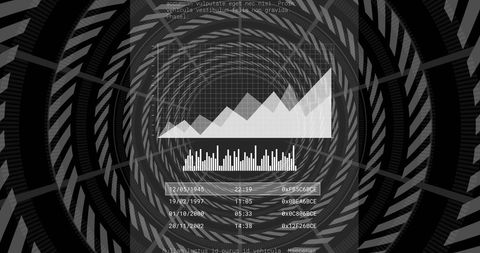 Futuristic data analysis and visualization concept