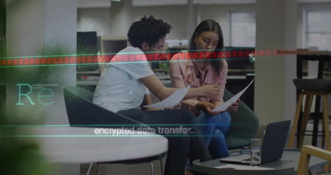 Business Meeting with Data Processing Effects