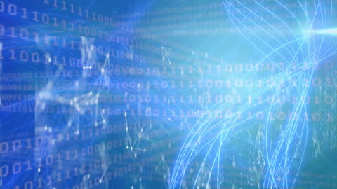 Binary Code and Light Connections Illustrating Digital Network